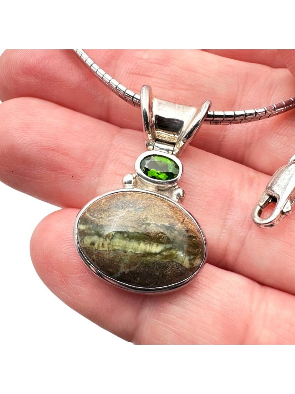 Sajen Sterling Silver Gemstone Pendant Necklace Multi Gemstone Womens